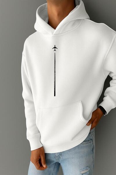 BENROMA 3 İPLİK PENYE UÇAK BASKILI SWEATSHIRT