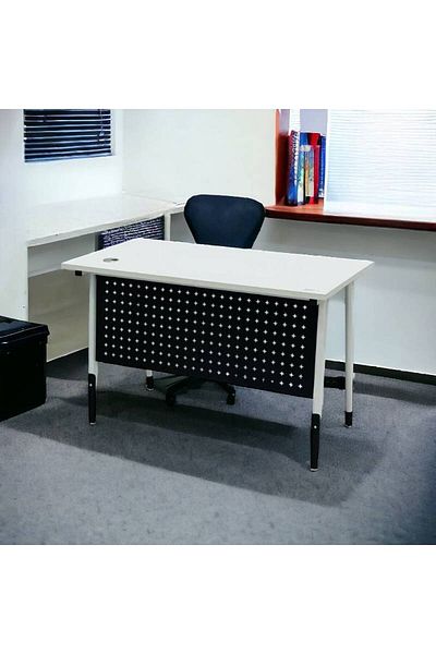 Al Saada Home Wooden Desk - White/Grey - 160x80x75 cm