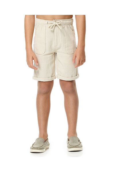 R&B Textured Shorts with Drawstring Waist