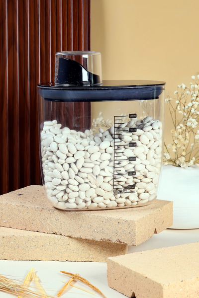Poomy Scale Multi-Purpose Food Container - Vacuum Covered Pulses Grain Storage 1200ml