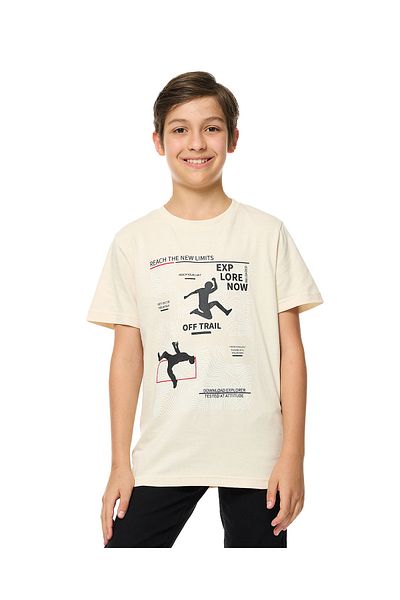 R&B Printed T-Shirt with Crew Neck and Short Sleeves