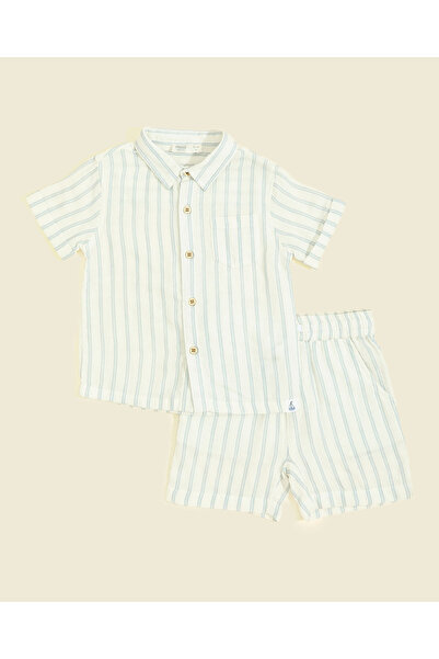 R&B Striped Shirt and Shorts Set