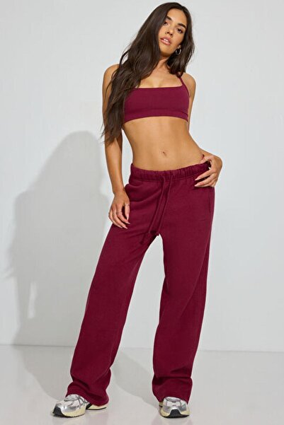 Seeh Γυναικείο αθλητικό παντελόνι μπορντό Basic Pipe Leg SH262