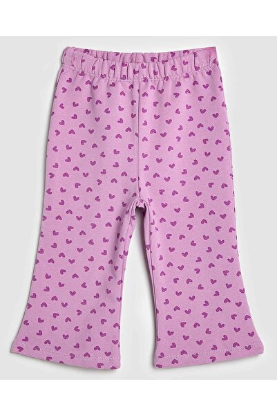 R&B Printed Flared Leggings with Elastic Waist