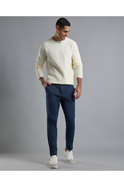 R&B Textured Knit Pants with Button Closure