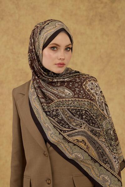 İpekhan Soft Shawl Black Water Green 3053-17