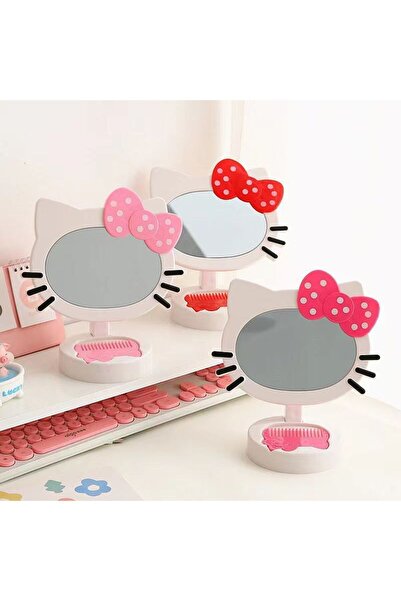 HEPBİMODA Hello Kitty Taraklı Masaüstü Ayna Hediyelik