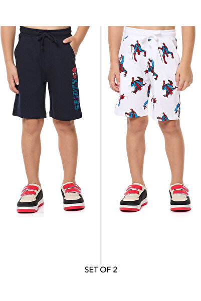 R&B 2 Pack Spider-Man Print Shorts with Drawstring Waist
