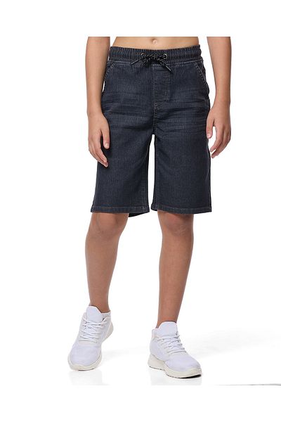 R&B Washed Denim Shorts with Drawstring Waist