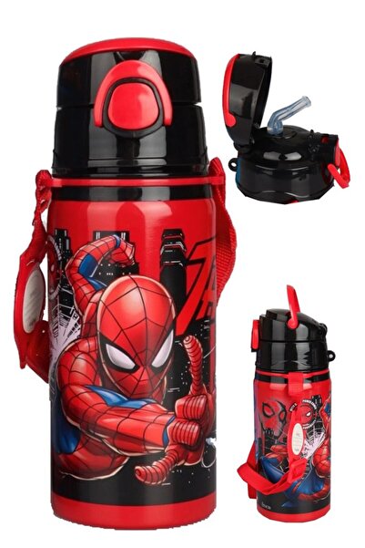 Frocx Erkek Çocuk Örümcek Adam Çelik Matara 500 ml 1 Adet Spider man Çelik Su...