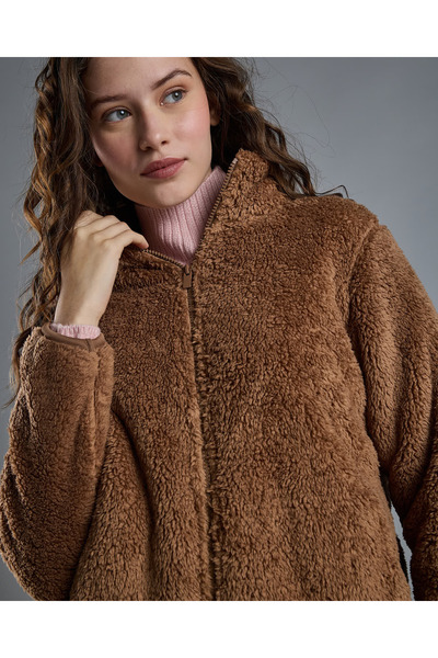 R&B Sherpa Jacket with Zipper Closure