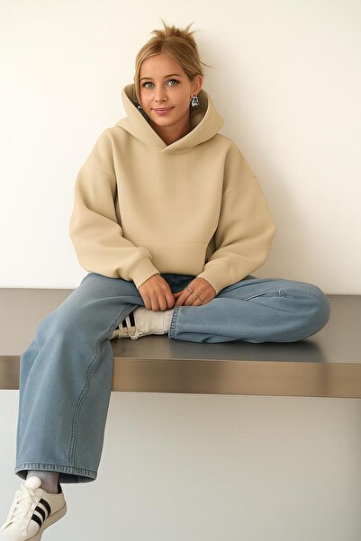 DM DOLCE MORE سترة رياضية بلون واحد مصنوعة من القطن الممشط بثلاث خيوط للجنسين