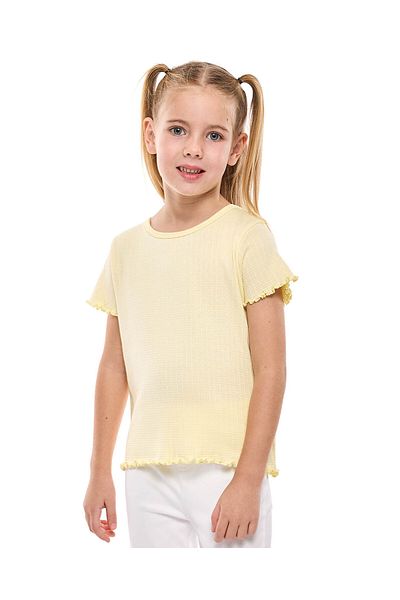 R&B Textured Top with Crew Neck and Short Sleeves