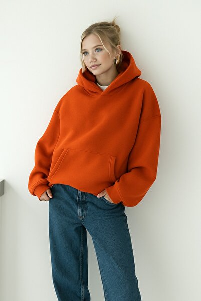 BENROMA 3 İPLİK PENYE KADIN DÜZ RENK SWEATSHIRT