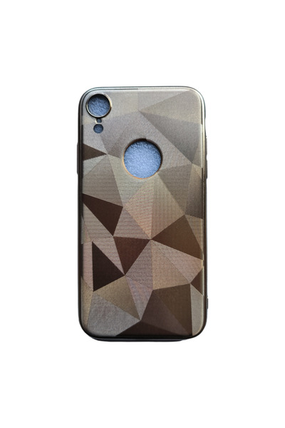 OEM Carcasă compatibilă cu iPhone XR, cu textură 3D cu diamant, aurie