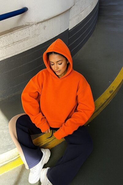 E-ROMA سترة رياضية بلون واحد مصنوعة من القطن الممشط بثلاث خيوط للجنسين