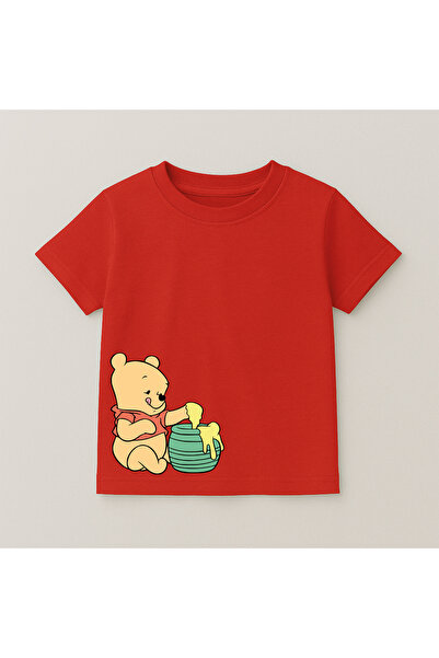 SVART WEAR Tricou Winnie The Pooh cu gât rotund, 100% bumbac, imprimat, cu mâ...