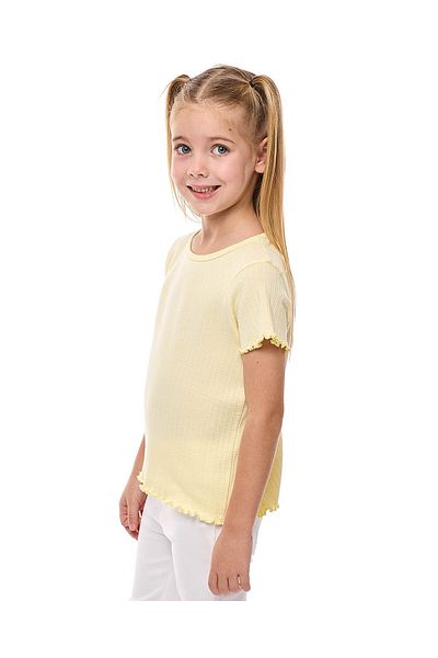 R&B Textured Top with Crew Neck and Short Sleeves