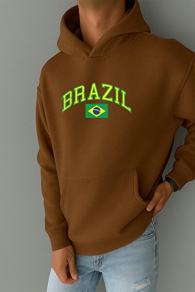 E-ROMA Φούτερ με 3 νήματα από χτενισμένο βαμβάκι με βραζιλιάνικο στάμπα