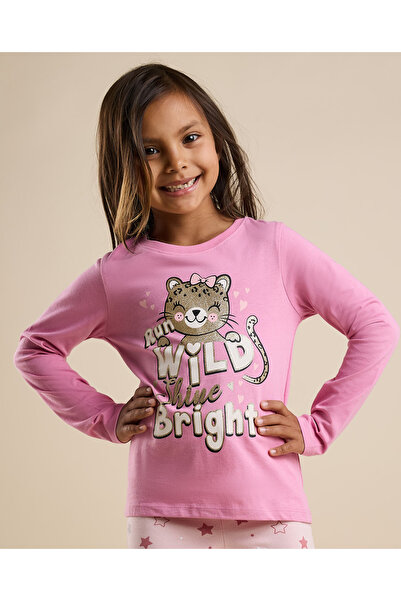 R&B Printed T-Shirt with Crew Neck and Long Sleeves