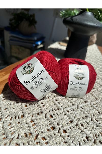 Etrofil Bambonita Tile Red 100 Gr 250 Mt Knitting Yarn