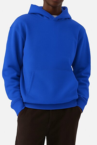 DM DOLCE MORE سترة رياضية بلون واحد مصنوعة من القطن الممشط بثلاث خيوط للجنسين