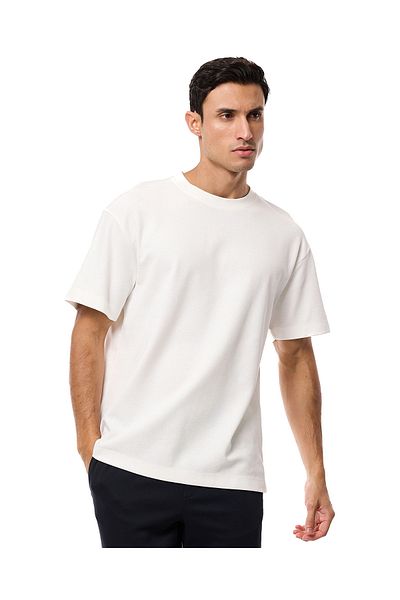 R&B Solid T-Shirt with Crew Neck and Short Sleeves