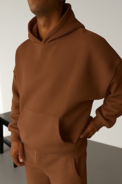 DM DOLCE MORE سترة رياضية بلون واحد للجنسين مصنوعة من القطن الممشط بثلاث خيوط