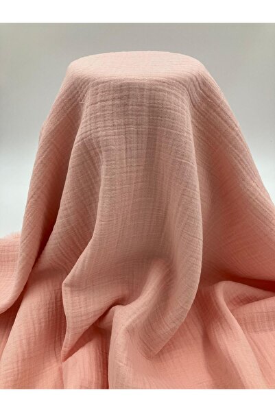 Bursa Kumaş طبقة مزدوجة من قماش الموسلين 40/30 - لون السلمون، راحة طبيعية