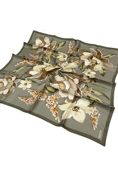 Armine Silk Scarf 2026 Winter - 9414-81 Fat Green Twill