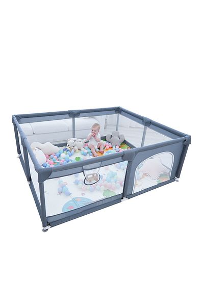 COOYA Baby Playpen,Kids Activity Centre Safety Play Yard, for Home Indoor Outdoor,150*180*68 cm,Gray