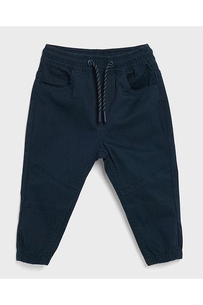 R&B Solid Jogger Pants with Drawstring Waist