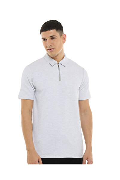 R&B تيشيرت بولو بارز الملمس بأكمام قصيرة