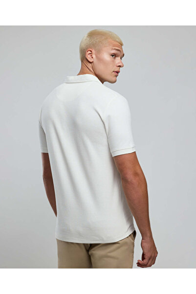 R&B Ribbed Polo T-Shirt with Short Sleeves