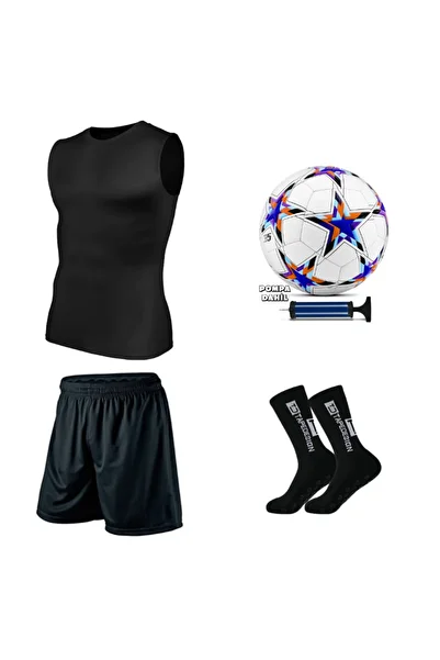 parypary Men's Football Training Carpet Field Set Top Body Shorts Non-Slip Base Socks and Football Ball
