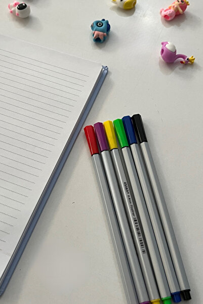 Sone مجموعة أقلام رأس فاينلاينر من أوساكا مكونة من 6 ألوان - قلم قرطاسية ذو ط...