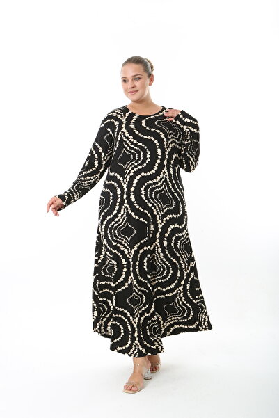 XL Modam ΓΥΝΑΙΚΕΙΟ ΦΟΡΕΜΑ ΛΥΚΡΑΙΝΑ ΒΙΣΚΟΝΤΙ ΜΑΥΡΟ ΜΕ ΣΧΕΔΙΟ ΜΕΓΑΛΟ ΜΕΓΕΘΟΣ