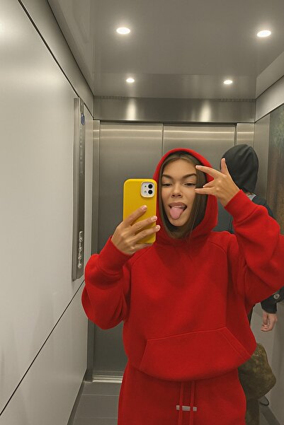 BENROMA سترة رياضية بلون واحد للجنسين مصنوعة من القطن الممشط بثلاث خيوط