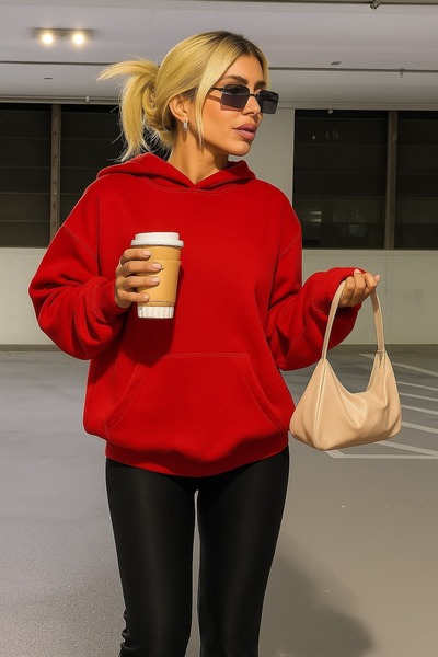 BENROMA سترة رياضية بلون واحد مصنوعة من القطن الممشط بثلاث خيوط للجنسين