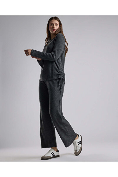 R&B Ribbed Lounge Pants with Drawstring Waist