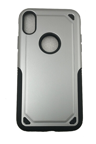 OEM Husă de protecție compatibilă cu iPhone XR, silicon cu policarbonat, argi...