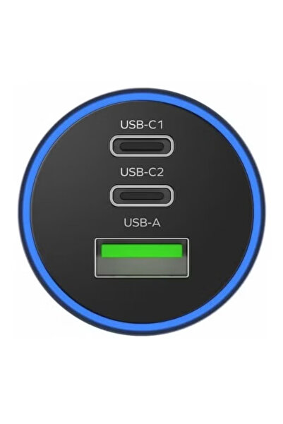 Momax Move 100W Triple Port Car Charger Support PD 100W-(UC17)- Equipped With Three Ports