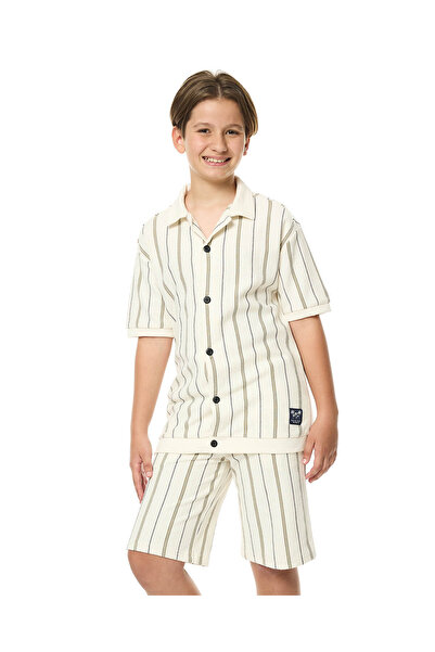 R&B طقم قميص وشورت مخطط