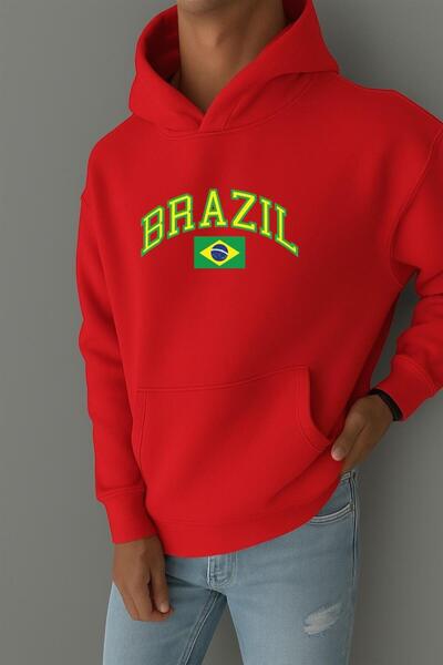 E-ROMA Φούτερ με 3 νήματα από χτενισμένο βαμβάκι με βραζιλιάνικο στάμπα