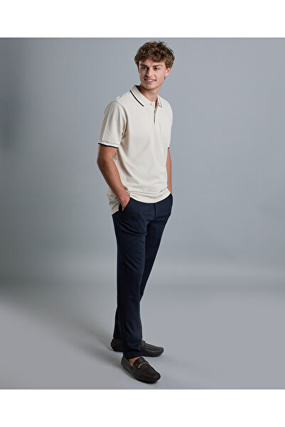 R&B Contrast Tipping Polo T-Shirt with Short Sleeves
