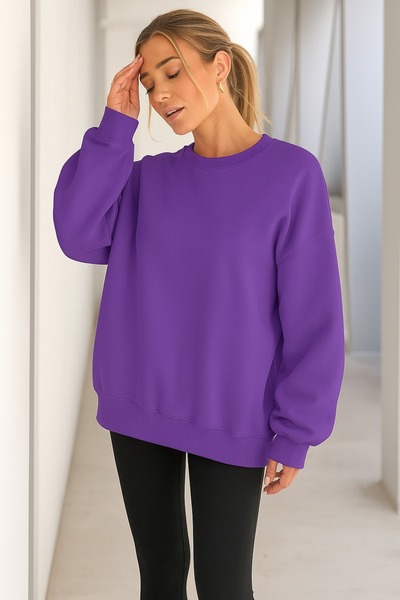 BENROMA KADIN DÜZ RENK SWEATSHIRT