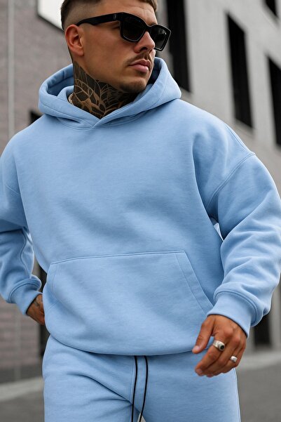 DM DOLCE MORE سترة رياضية بلون واحد مصنوعة من القطن الممشط بثلاث خيوط للجنسين