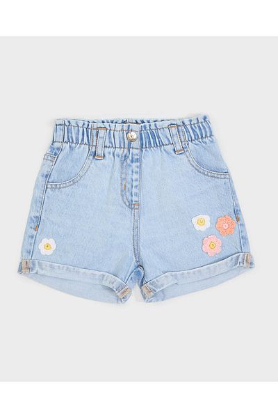 R&B Embroidered Denim Shorts