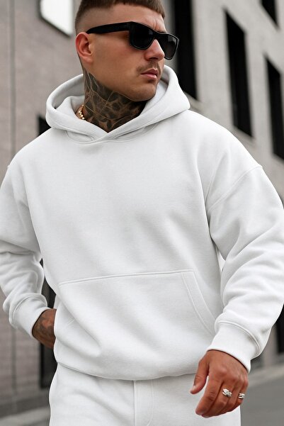 DM DOLCE MORE سترة رياضية بلون واحد مصنوعة من القطن الممشط بثلاث خيوط للجنسين