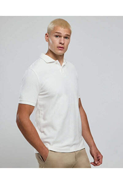 R&B Ribbed Polo T-Shirt with Short Sleeves